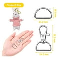 thumbnail image 2 of 120pcs Snap Key Ring Rotating D Shaped Metal Lanyard Hook Ring for Pet Collar Backpack Handbag, 2 of 7