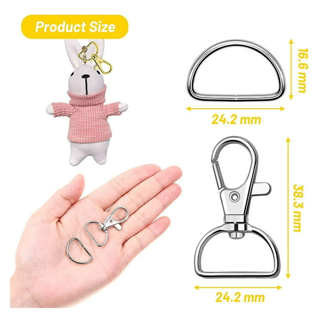 Lanyard Hook Ring,120pcs Snap Key Ring Craft Hook Ring Metal Snap Key Ring High-Intensity Output