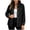 Black, variant on Hueook Denim Jacket for Women Lapel Long Sleeve Button Up Casual Jean Coat with Pockets Dark Blue Small