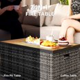 thumbnail image 3 of 32" Outdoor Propane Fire Pit Table with Rattan Frame & Tank Storage | Patio Gas Fire Table, Multi-Color, 40,000 BTU, Waterproof Cover for Living Room & Garden, 3 of 7