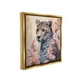 thumbnail image 4 of Stupell Industries Leopard with Pink Flowers Animals & Insects Painting Gold Floater Framed Canvas Art Print Wall Art, 18 x 18, 4 of 10