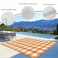 thumbnail image 3 of Orange Plaid Outdoor Rug 3x5 Ft - Reversible Patio Rug Outdoor Camping Rugs, Gradient Geometric Buffalo White Checkered Indoor Outdoor Area Rugs, Non-Slip Outdoor Carpet Runner for Deck/Porch, 3 of 8