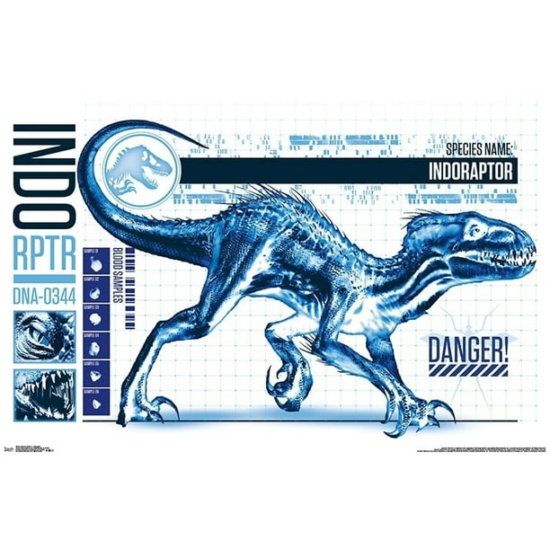 Jurassic World 2 Indo Raptor Laminated Poster Print 22 X 34 Walmart Com