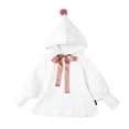 thumbnail image 1 of Sudadera con capucha para niña con pompón y manga abullonada con lazo de seda, 1 of 8