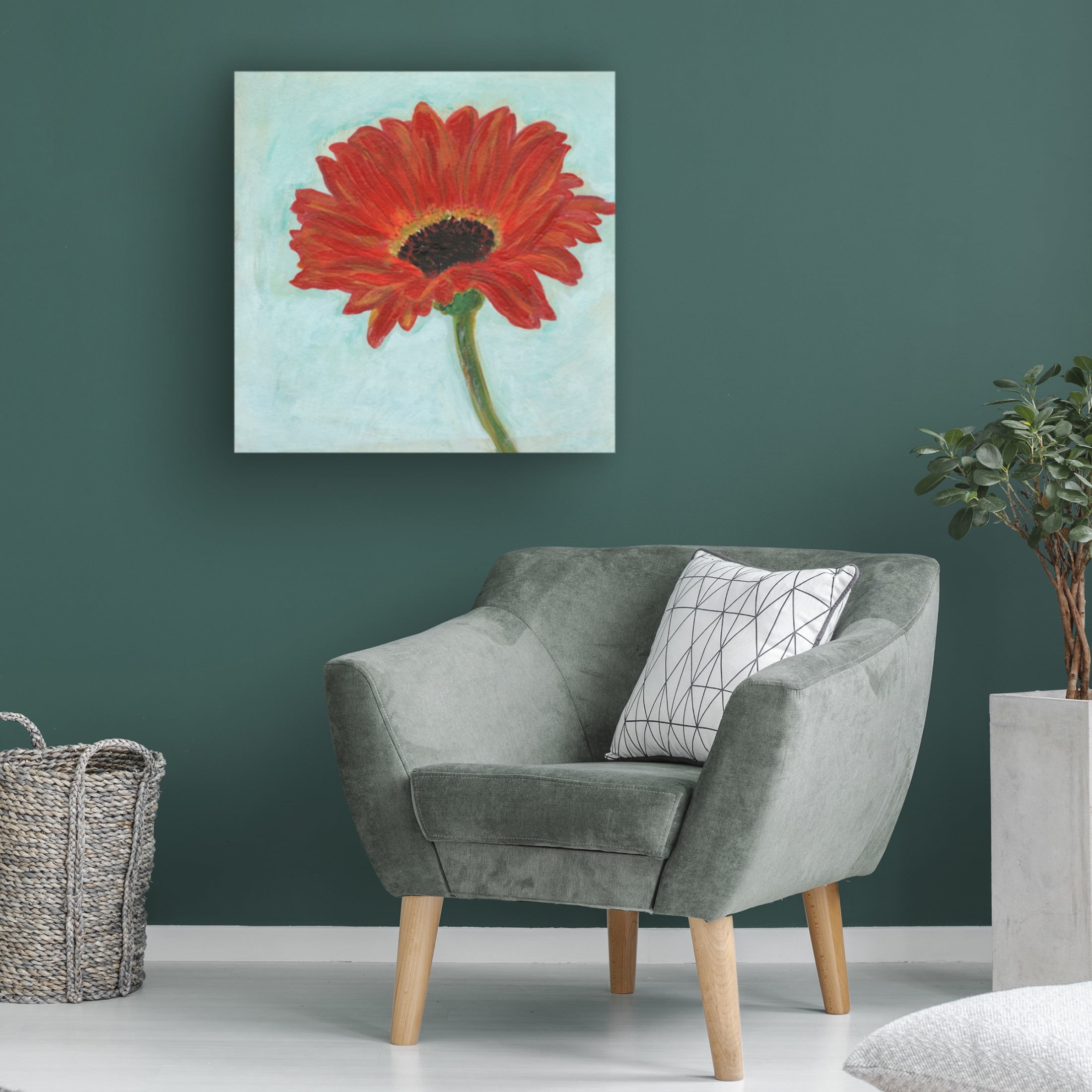 Canvas Wall Art - Jodi Fuchs 'Super Daisy I' Wall Art for Living Room, Bedroom, or Office Décor by Trademark Fine Art - 24 x 24 Inches