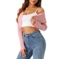 thumbnail image 4 of INSPIRE CHIC Women's Crop Shrug Long Sleeve Knit Elegant Open Front Casual Bolero Cardigan, 4 of 5