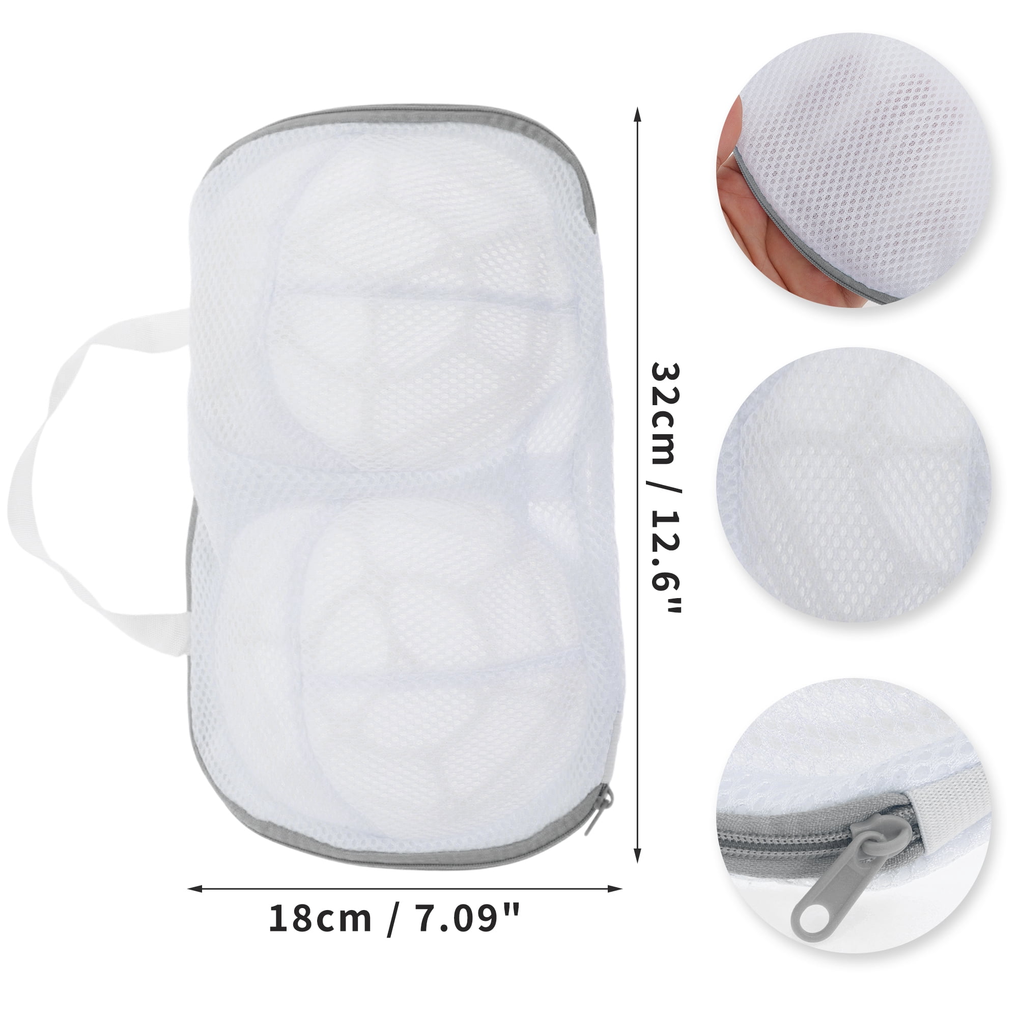 Unique Bargains Mesh Laundry Bags for Delicates with Zipper Closure Grey