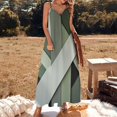 thumbnail image 3 of Vinatge Geometric Abstract Art Gray Black Green Sleeveless Dress Loose Women's Dress Dresses Luxury Evening Dresses, 3 of 9