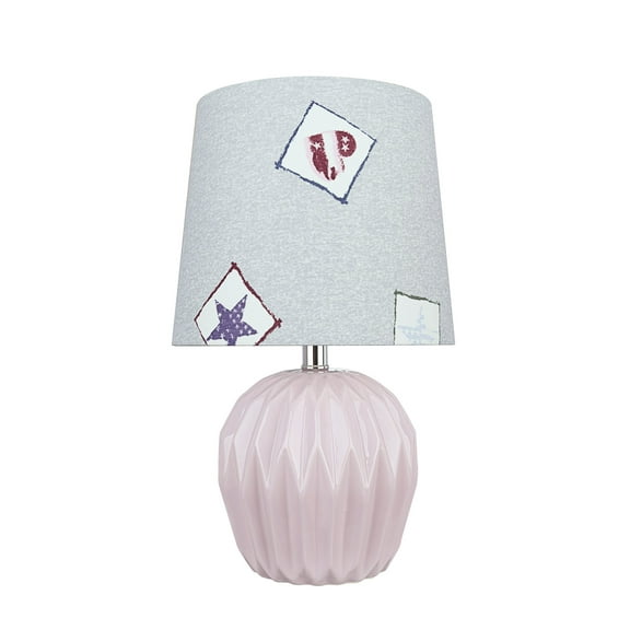 Aspen Creative 40183-11, 14-1/4" H Ceramic Table Lamp, Light Purple, Empire Lamp Shade in Light Blue