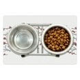 thumbnail image 1 of Botanical Pet Mat for Food and Water, Vintage Simplistic Design with Delicate Branches of Winter Berry Print, Non-Slip Rubber Mat for Dogs and Cats, 18" X 12", by Ambesonne, 1 of 2