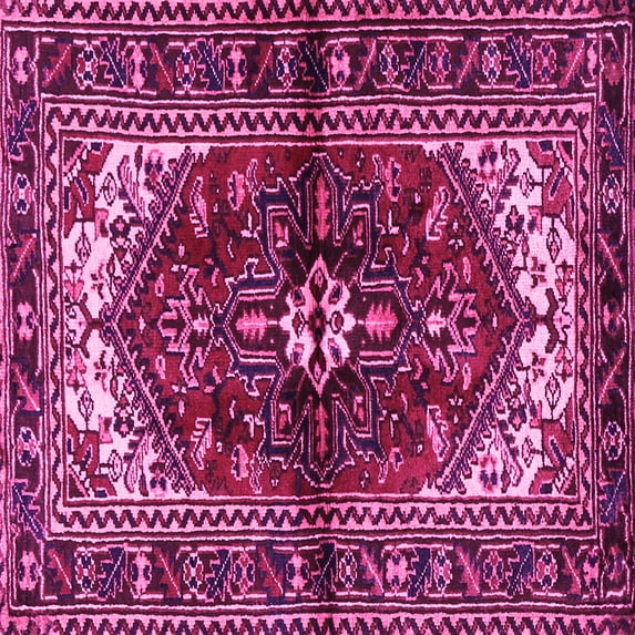 Ahgly Company Indoor Square Persian Pink Traditional Area Rugs, 5' Square