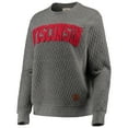 thumbnail image 2 of Women's Pressbox Heather Charcoal Wisconsin Badgers Moose Quilted Pullover Sweatshirt, 2 of 4