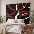 thumbnail image 3 of Red Geometric Large Tapestry for Bedroom Wall Hanging Tapestry, Vintage Abstract Stripes Aesthetic Art Ceiling Backdrop Tapestries Poster Blanket Wall Decor for Teens Room Living Room Dorm 100" x 59", 3 of 8