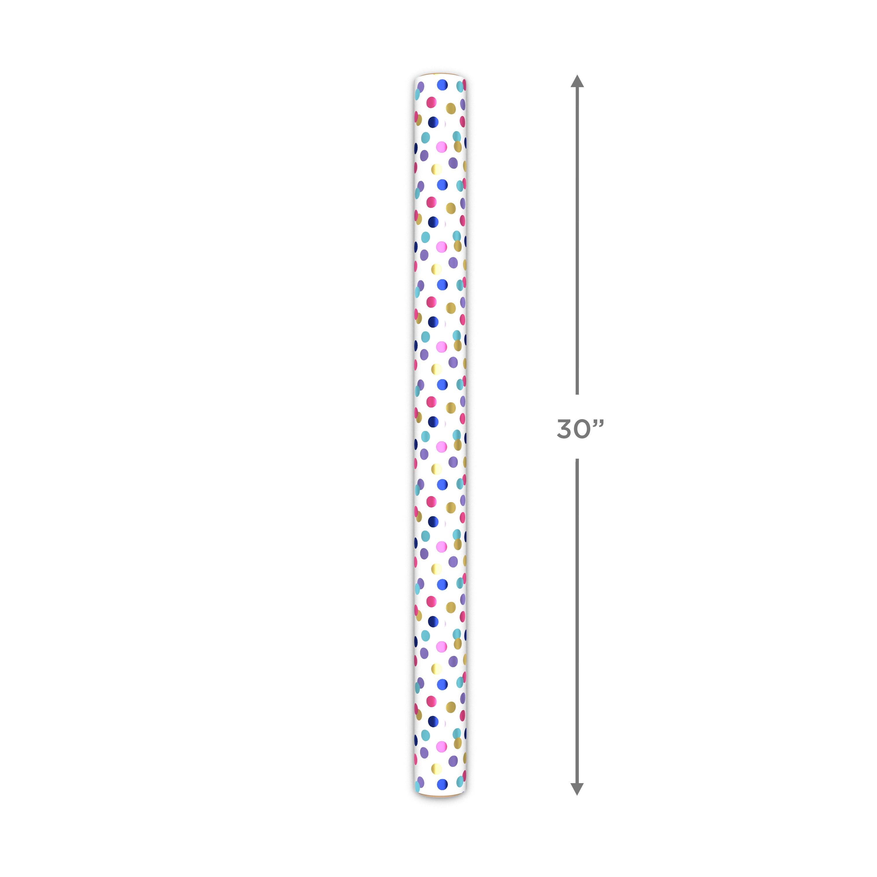 Hallmark Wrapping Paper Roll (Colorful Polka Dots) 17.5 Sq. ft.