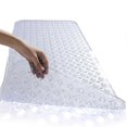 thumbnail image 1 of Tub Shower Mat 35 x 16 Inch Non-Slip Oversized Tub Mat with Suction Cup, Machine Washable Bathroom Mat with Drain Holes, Clear, 1 of 5