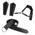 thumbnail image 4 of Accesorios para disfraz de caballero medieval, accesorio diario de cuero sintético para carnaval y Halloween. Cinturón negro, 4 of 8