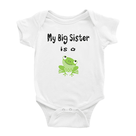 

My Big Sister Is A Frog Funny Baby Clothing Boy Girl