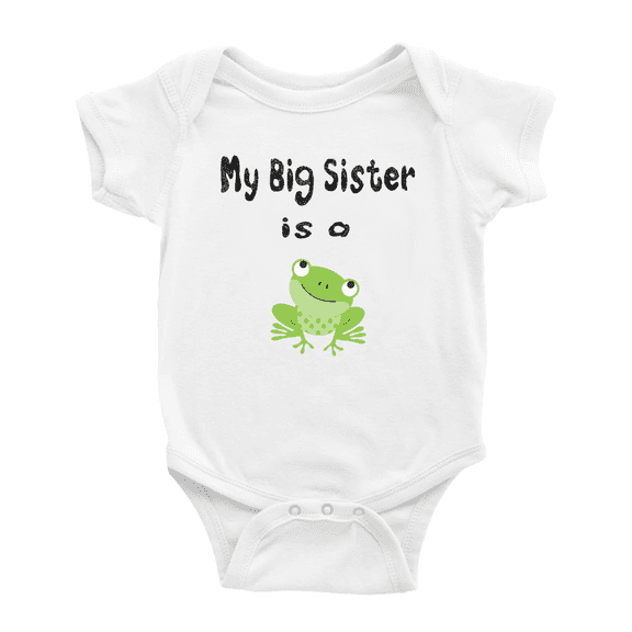 My Big Sister Is A Frog Funny Baby Clothing Boy Girl