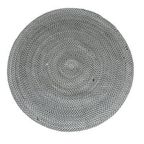 Braided Round Cotton Area Rug for Living Room Reversible -5', Black White Grey