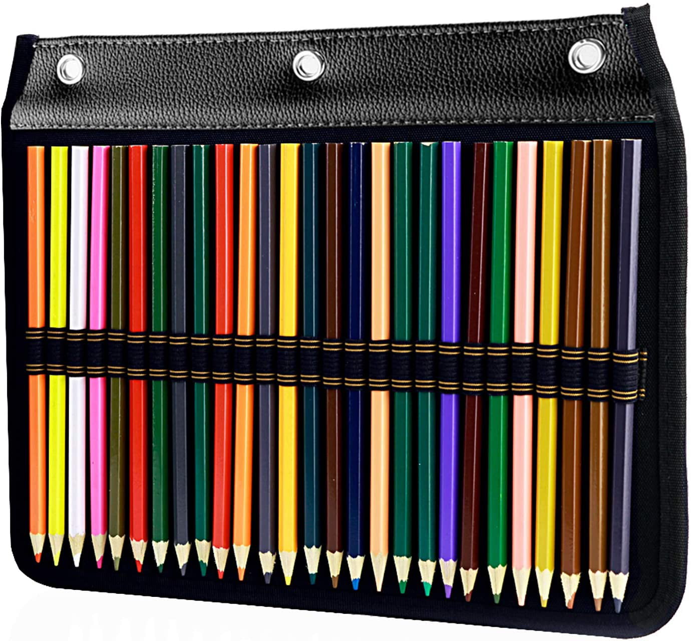 BTSKY Canvas 108 Slot Pencil Roll Wrap-Pencil Pouches Holder Fit for Prismacolor Premier Colored Pencils 108 Slot Building 