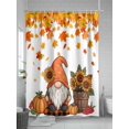 thumbnail image 5 of Fsddascl Thanksgiving Gnomes Shower Curtain Set - 48" x 72" Washable Bathtub Curtain with 12 Hooks, Fall Sunflower Maple Leaf Pumpkin Waterproof Fabric Stall Shower Curtains for Bathroom/Bathtub, 5 of 6