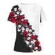 thumbnail image 3 of Camisetas de Manga Corta para las Mujeres con Cuello en V, Camiseta de Verano Casual para el Hogar Y el Uso Diario, 3 of 4