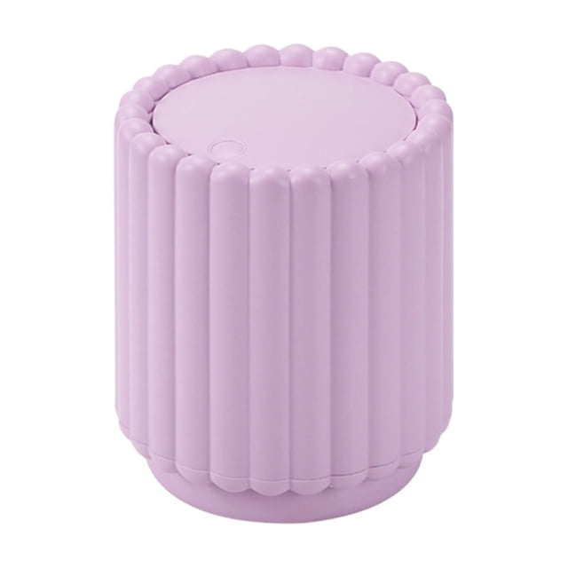 Mini Desktop Trash Can with Lid Push Open Design for Home Office Desk Use