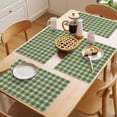 thumbnail image 2 of Green Gingham Placemats Set of 8 Farmhouse Buffalo Plaid Checkered Place Mats Indoor Wipeable Table Mats Washable Cloth Dining Table Placemats for Kitchen Holiday Party Home Decor 13x19 Inch, 2 of 3