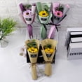 thumbnail image 4 of Ramo de girasoles artificiales, mini ramo de flores perfumadas con hojas de eucalipto, regalo para cumpleaños y Día de la Madre., 4 of 8