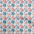 thumbnail image 1 of oneOoneRayonOrangeFabricAsianJapaneseKoiFishDressMaterialFabricPrintFabricByTheYard56InchWide, 1 of 4