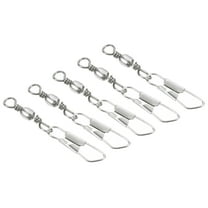 Fishing Barrel Swivel with Safety Snap, 15lb Carbon Steel Solid Ring Terminal Tackle, Silver 100 Pack