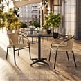 thumbnail image 3 of BizChair Set of 2 Commercial Grade Beige Rattan Indoor-Outdoor Restaurant Stack Chairs, 3 of 13