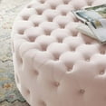 thumbnail image 7 of Tufted Accent Chair Ottoman, Round, Velvet, Pink, Modern Contemporary Urban Design, Living Lounge Room Hotel Lobby Hospitality, 7 of 7