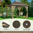 thumbnail image 5 of Topeakmart 11 FT Pop-Up Gazebo Tent with 4 Mesh Sidewalls, Brown, 5 of 9