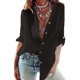 thumbnail image 3 of Mayntop Camisa larga de algodón para mujer con cuello abotonado y manga larga enrollable, blusa tipo túnica informal holgada y lisa, 3 of 5