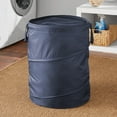 thumbnail image 2 of Mainstays Pop-Up Laundry Hamper – Zipper Lid, 2-Load Capacity, Navy, 2 of 10