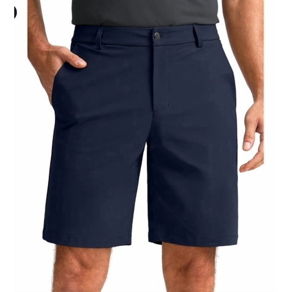 Men's Golf Dress Shorts Flat Front Lightweight Quick Dry Chino Casual with Pockets Navy 2XL