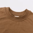 thumbnail image 4 of Kwasome Kid Rompers For Girls Toddler Solid Color Outfits Girls Boys Sweatshirt Tops Romper Cute Clothes Brown Cute Kid Rompers For Girls 9-12 Months, 4 of 8