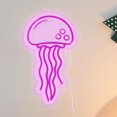 thumbnail image 4 of lionlar Creative Modeling Jellyfish Light Neon Sign USB Wall Hanging Decorative Lighting, 4 of 9