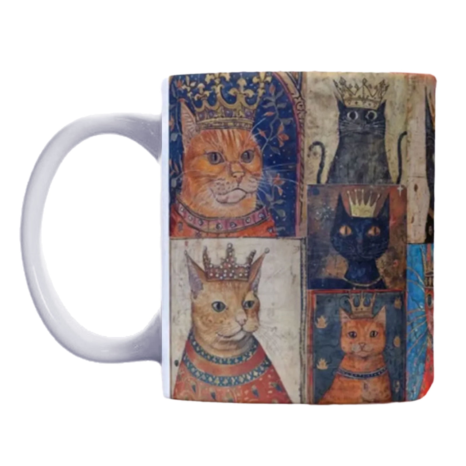 Medieval Cats Pattern Coffee Mug Espresso Cup Drinking Cup Afternoon Teas Mug for Office and Home Party Gift Enduring
