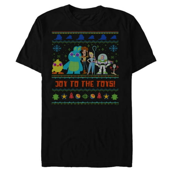 Disney PIXAR Joy to the Toy Story 4 Ugly Christmas Sweater - Short Sleeve Blended T-Shirt for Adults - Customized-Black