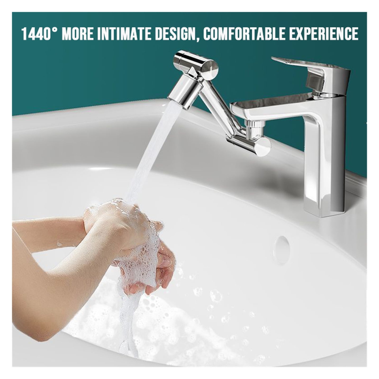 Alloy Universal 1440°Rotation Faucet Aerator Retracta Robotic Arm Swivel Faucet Extension Kitchen Accessory Faucet Extender