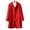 Red, variant on comerut Lapel Long Sleeves Pockets Thickened Warm Women Coat Autumn Winter Buttons Placket Solid Double-sided Woolen Outerwear