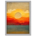 thumbnail image 1 of Modern Abstract Sunset Seascape Painting Artwork Framed Wall Art Print A4, 1 of 4