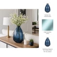 thumbnail image 3 of Round Silhouette Glass Vase for Living Room and Home Decor - Decorative Flower Vase for Mantel, Bedroom, or Office Display - House Accent for Entryway Table Decor or Window Sill - 15", Blue, 3 of 14