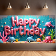 thumbnail image 6 of Underwater Themed Happy Birthday Backdrop Banner with Colorful Fish and Coral Elements Party Supplies Photography Props Birthday Decoration Birthday Party Decorations, 6 of 7