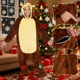 thumbnail image 6 of Alaiyaky Christmas Costume, Christmas Onesie Pajamas for Women, Santa Claus, Snowman, Elk Pajamas Christmas Hoodie Costume for Women Adults Cozy Onesie Fluffy PJS, 6 of 7