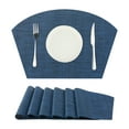 thumbnail image 2 of REGALWOVEN Set of 6 Placemats Washable Woven Scalloped Table Place Mats for Home Dark Blue 18'x12', 2 of 6