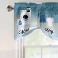 thumbnail image 4 of Blue Ombre Laundry Tie Up Valance Curtains for Windows, Kitchen Curtains Window Treatments, Wash Dry Fold Repeat Short Window Shades Valances for Bedroom Bathroom Cafe 54"x18", 4 of 8