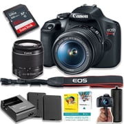 Canon EOS Rebel T7 DSLR Camera w/EF-S 18-55mm IS II Lens + 64GB SanDisk Ultra Memory Card + Spare high Copacity Battery + Stabilizing Grip + More (Beginner Bundle) (International Version)
